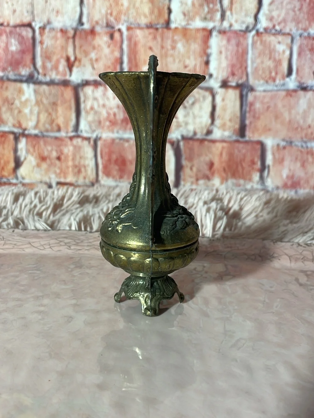 Brass  Decorative Double-Handled Urn Vase - Home Accents